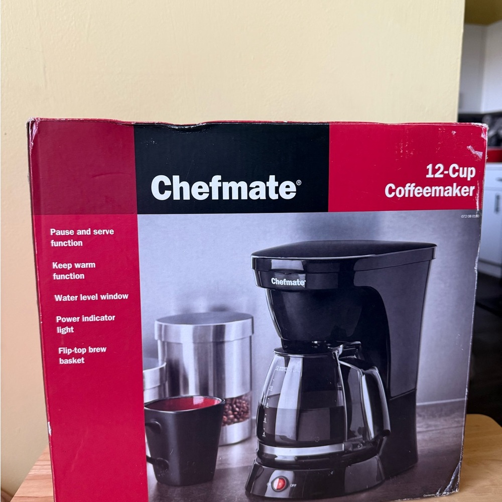 Chef mate 12-Cup Coffeemaker in Black new